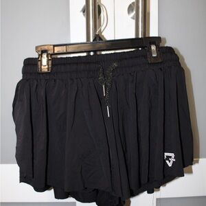 Keiki Kona 2-in-1 Flowy Skort Shorts Elastic Waist Size Medium black